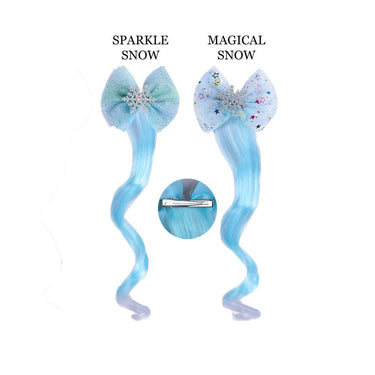 Glitter Snowflake Bow Hair Clip: Kids Hair Extension