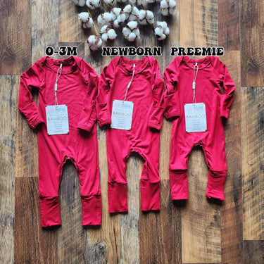 Deluxe Bamboo Baby Romper: Soft Newborn Outfit, Fold-Over Mittens