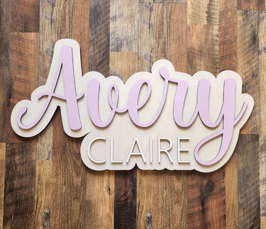 Custom Layered Wood Name Sign: Nursery Decor, Baby Name
