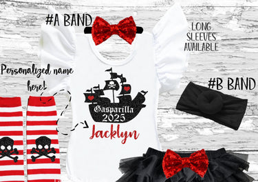 Personalized Gasparilla 2025 Pirate Outfit: Tutu Bloomer, Leotard