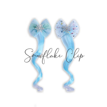 Glitter Snowflake Bow Hair Clip: Kids Hair Extension
