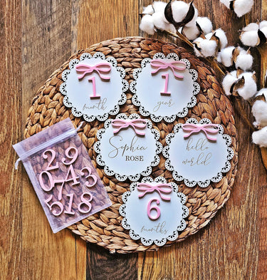 Engraved Baby Announcement Sign: Coquette Bow, Hospital Photo Prop