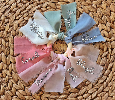 Engraved Baby Announcement Sign: Coquette Bow, Baby Name Disc