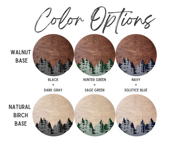 Custom Pine Tree Name Sign, Layered Wood Woodland Nursery Decor