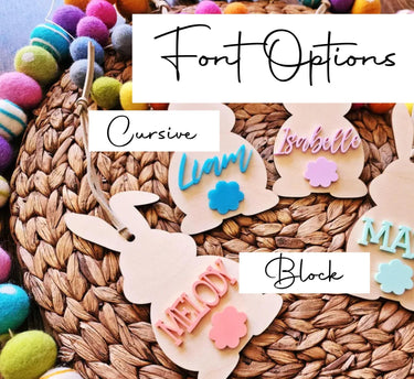 Personalized Easter Basket Tag: Wooden Bunny Name Tag