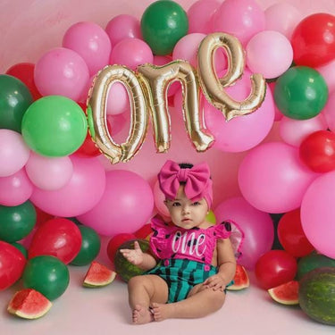 1st birthday pink watermelon romper melon party smash cake outfit