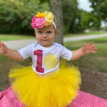 Sunshine Birthday Tutu Outfit: Personalized Yellow Tutu Set