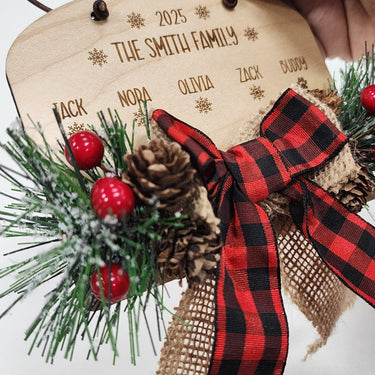 Personalized Family Christmas 2025 Ornament, Engraved 3D pine Birch Wood Holiday tree Keepsake