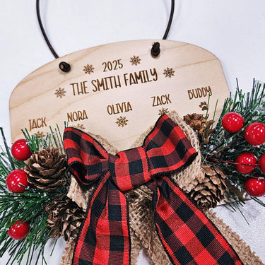Personalized Family Christmas 2025 Ornament, Engraved 3D pine Birch Wood Holiday tree Keepsake