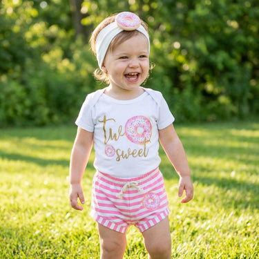 Two Sweet Donut Birthday Outfit: Girl's Second Birthday Set