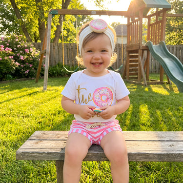 Two Sweet Donut Birthday Outfit: Girl's Second Birthday Set